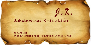 Jakobovics Krisztián névjegykártya